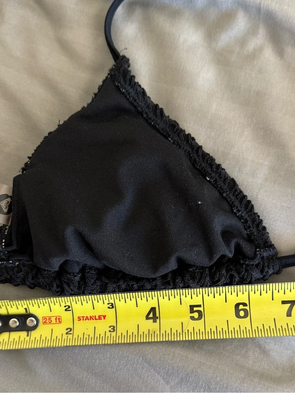 Roxy Black Swim Label Top Crochet, Gold ROXY on outside - Picture 8 of 9